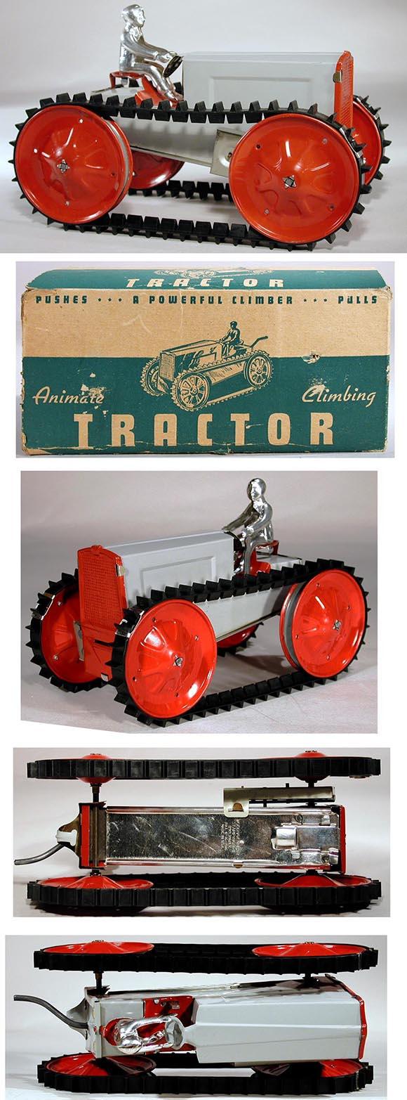 c.1939 Woodhaven Metal Stamping Co., Animate Climbing Tractor in Original Box